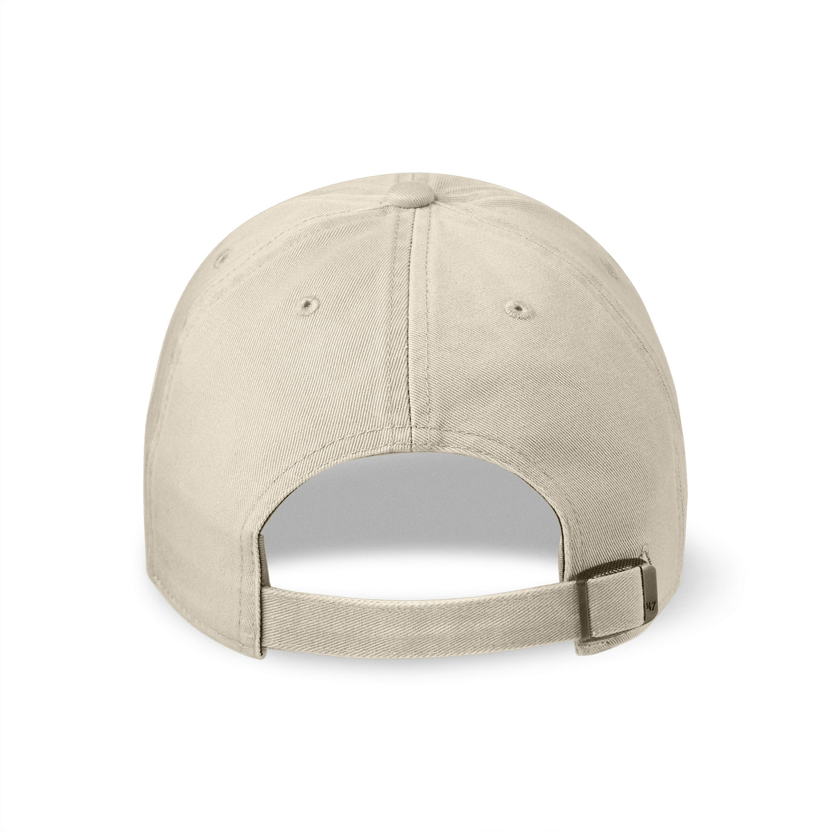 Back view of the Trey Stone Watch Company tan adjustable baseball cap showing the rear closure and embroidered cap construction.